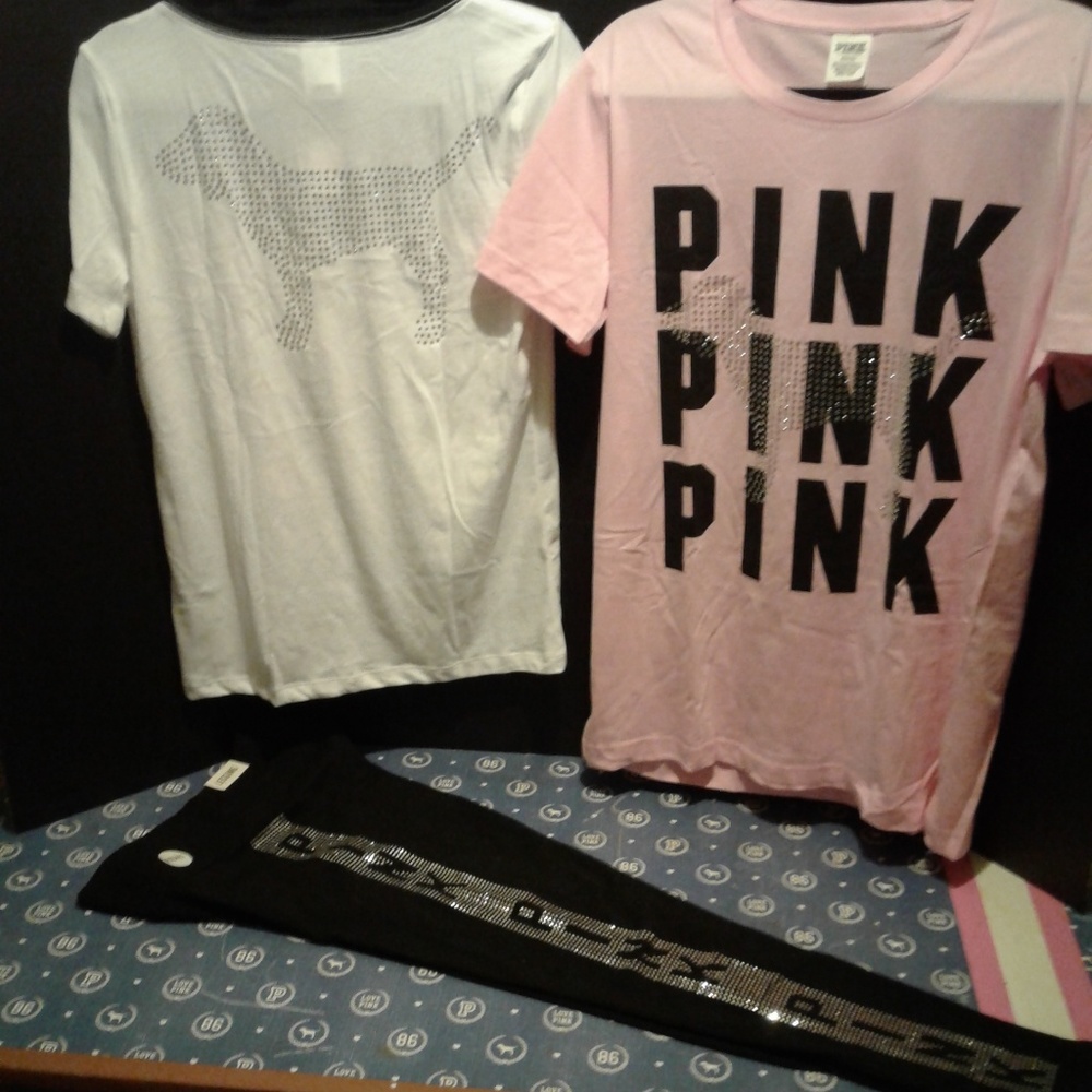 ⚡SALE⚡VS PINK Rhinestone Bling Set NWT